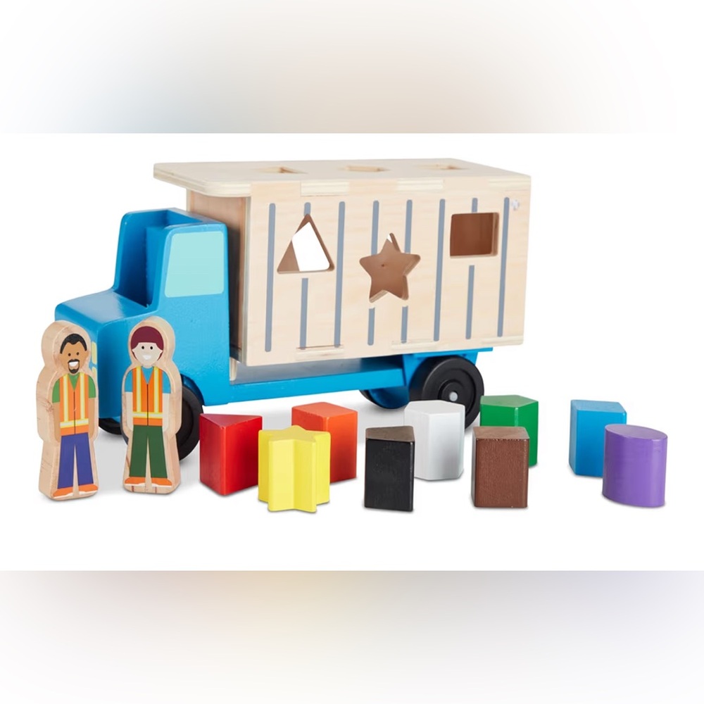Melissa & Doug Shape-Sorting Dump Truck Wooden Toy - Picture 4 of 15